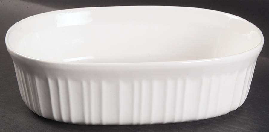 French White 1.5 Quart Oval Covered Casserole No Lid by Corning Corelle-1