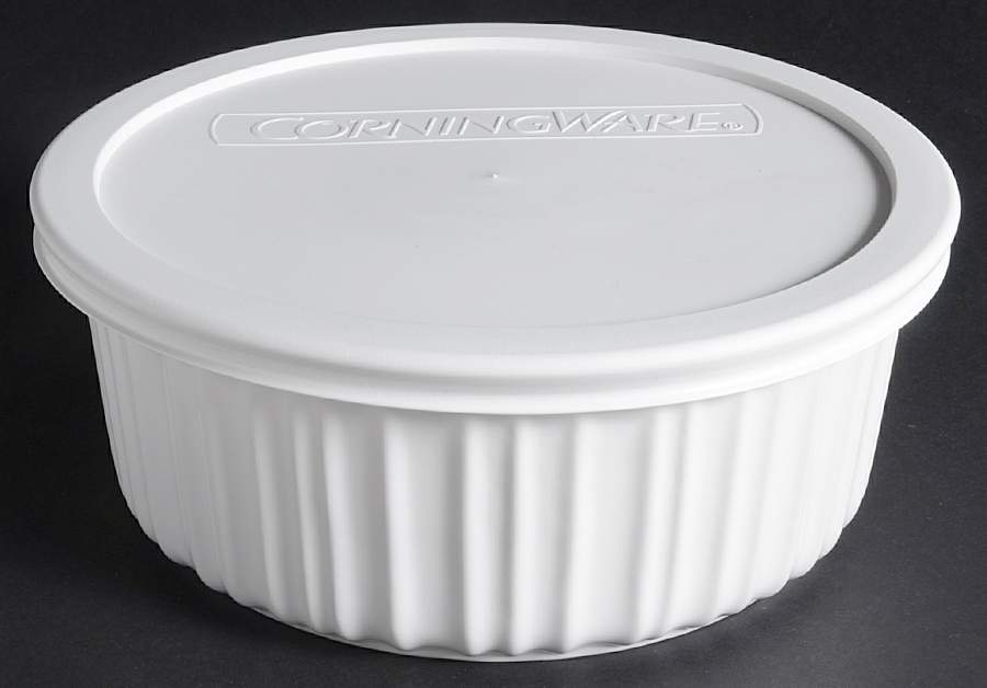 French White 1.5 Qt Round Covered Vegetable by Corning Corelle-1
