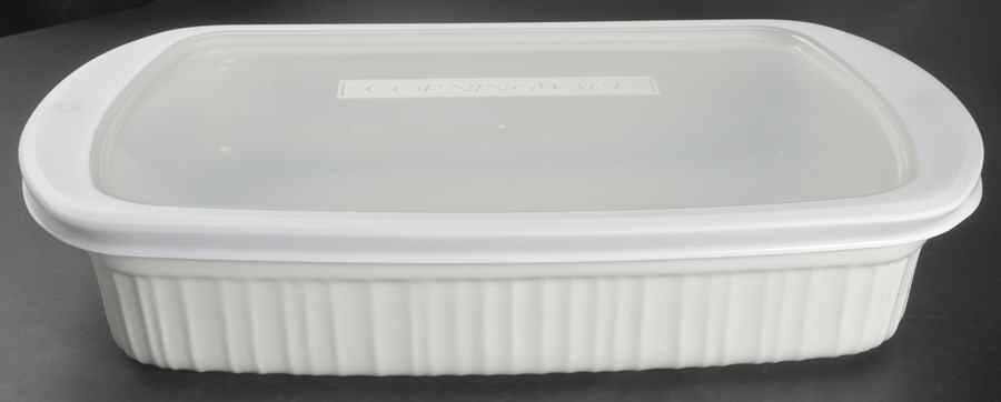 French White Roaster-Rect W/Plastic Lid 13" by Corning Corelle-1