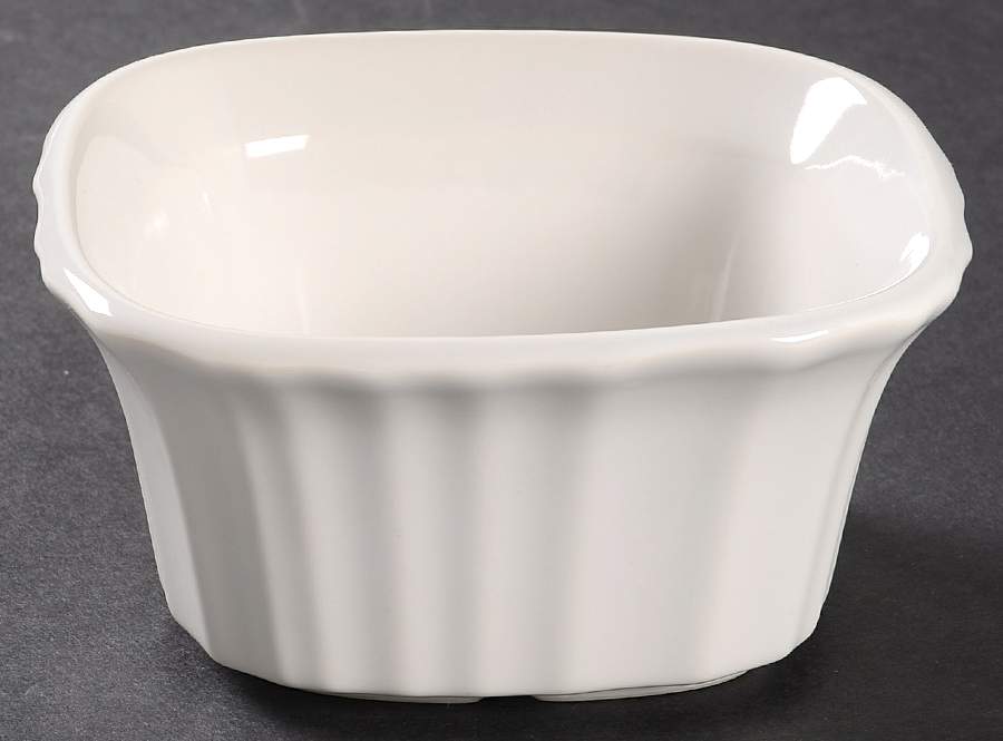 French White Square Ramekin by Corning Corelle-1