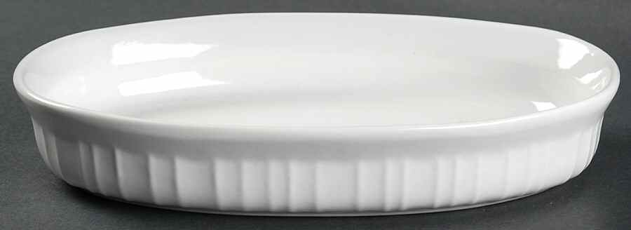 French White 1.5 Pint Oval Covered Casserole No Lid by Corning Corelle-1