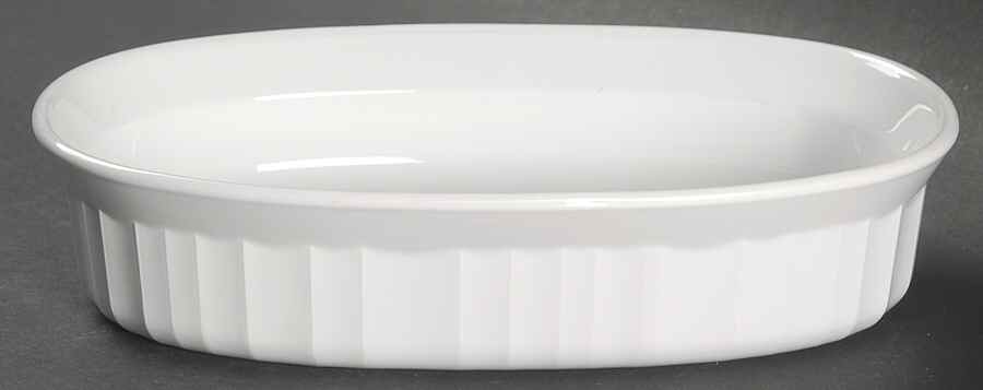 French White Oval Individual Casserole No Plastic Lid by Corning Corelle-1