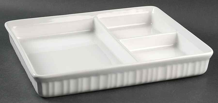 French White 3 Section Appetizer by Corning Corelle-1