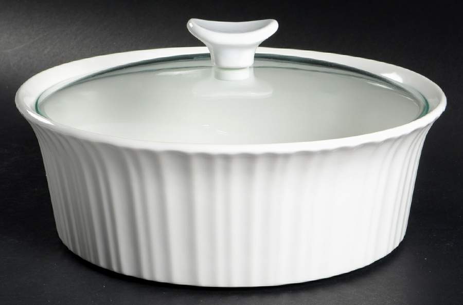 French White 2.5 Qt Round Covered Casserole by Corning Corelle-1