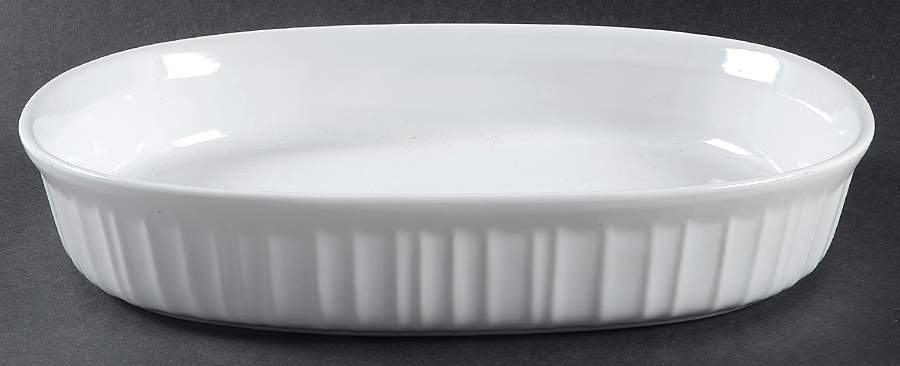 French White 1.5 Quart Oval Covered Casserole No Lid by Corning Corelle-1