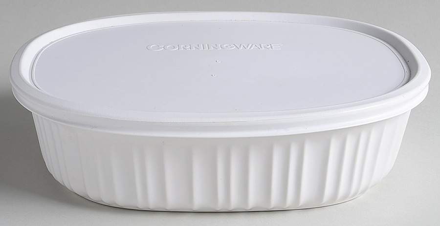 French White 1.5 Quart Oval Covered Casserole by Corning Corelle-1