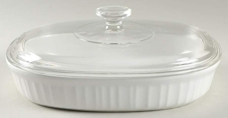 French White 1.5 Quart Oval Covered Casserole by Corning Corelle-1