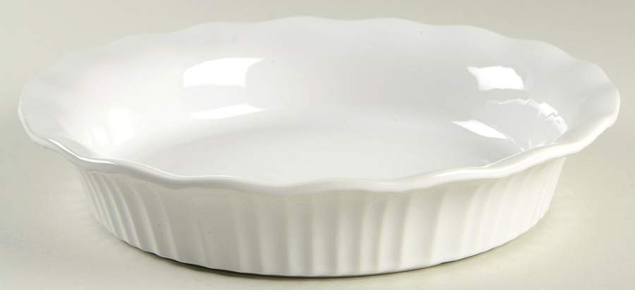 French White 10" Pie Baking Plate by Corning Corelle-1