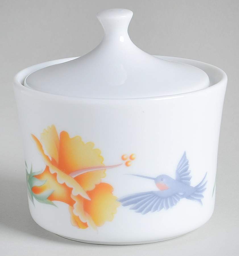 Hummingbird (Corelle) Sugar Bowl & Lid by Corning Corelle-1