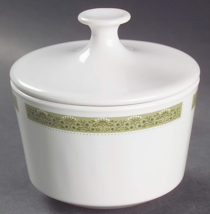Lynwood Green Sugar Bowl & Lid by Corning Corelle-1