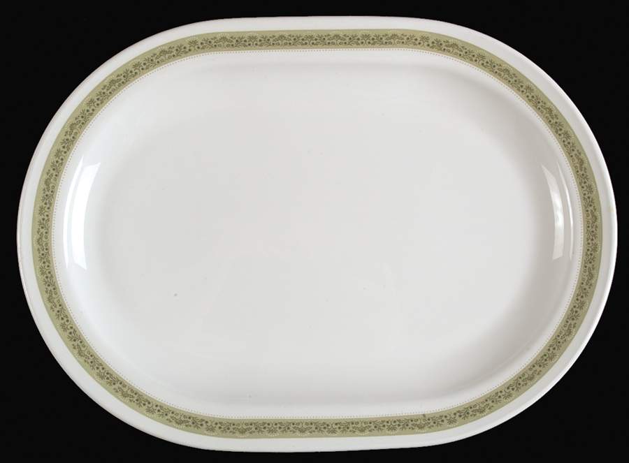Lynwood Green 12" Oval Serving Platter by Corning Corelle-1