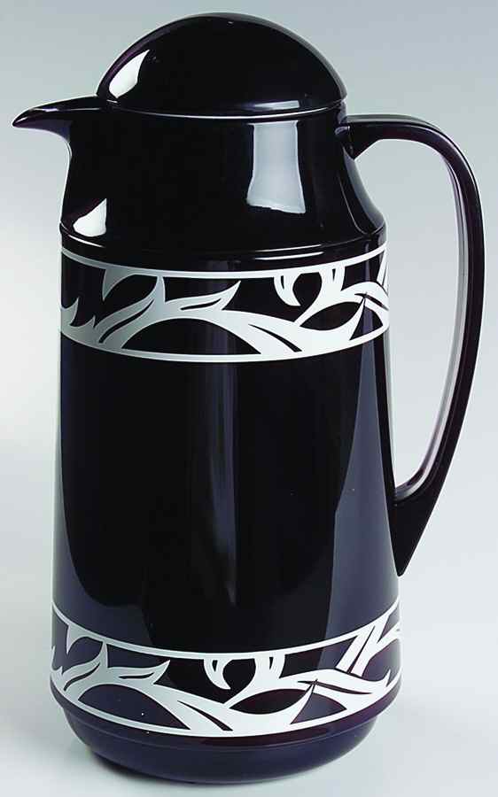 Lyrics Black Plastic Thermos/Carafe & Lid by Corning Corelle-1
