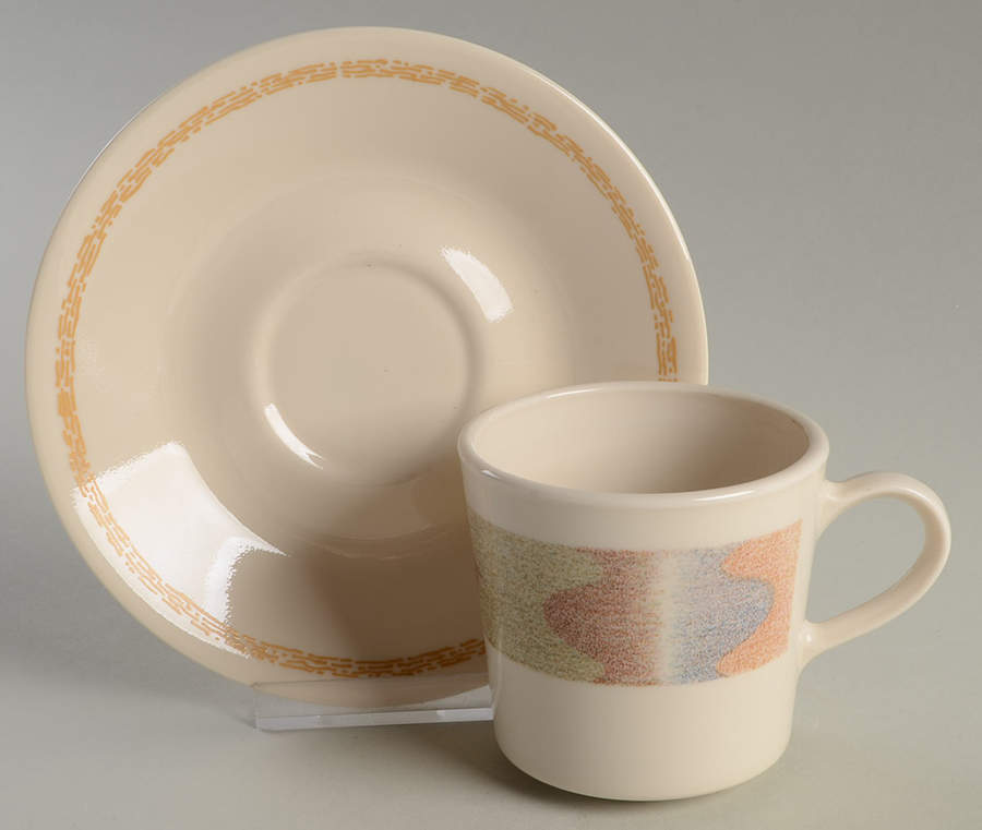 Mirage (Corelle) Flat Cup & Saucer Set by Corning Corelle-1