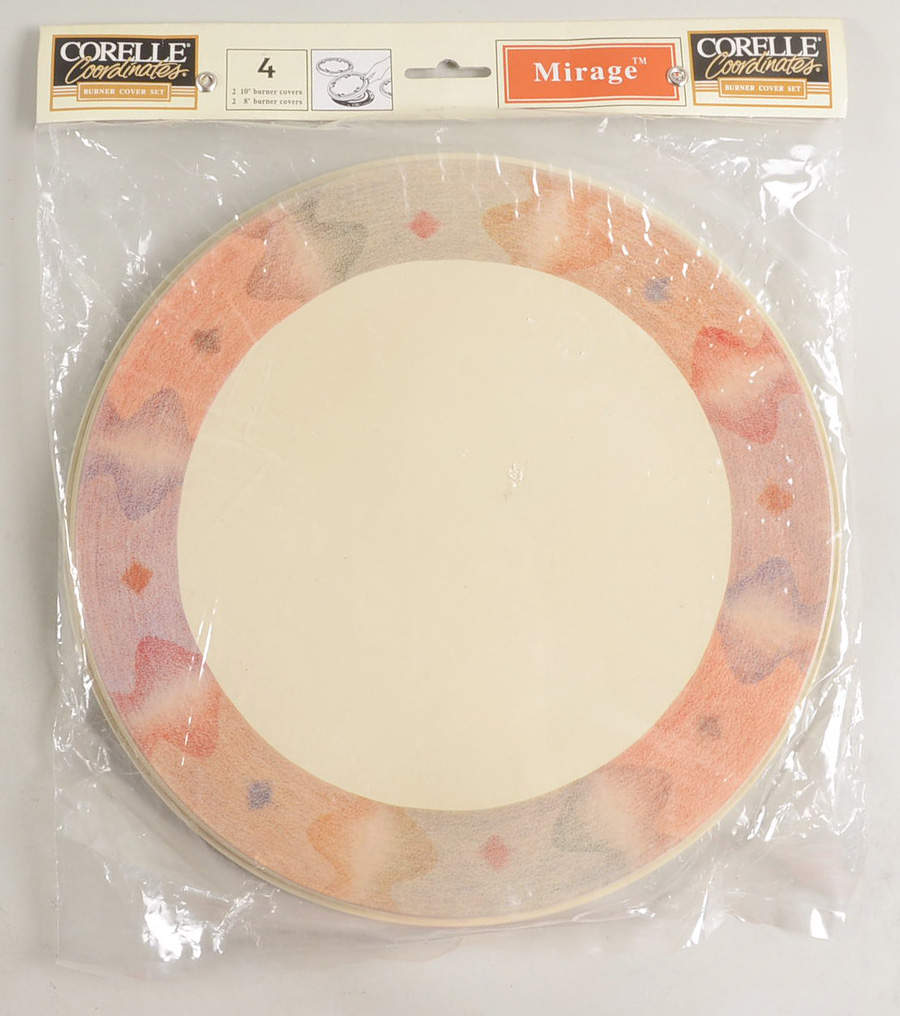 Mirage (Corelle) (Set/4) Tin Stove Covers-2 8" & 2 10" Round Covers by Corning Corelle-1