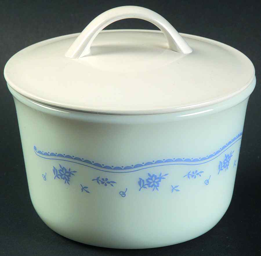 Morning Blue (Corelle) Sugar Bowl & Lid by Corning Corelle-1
