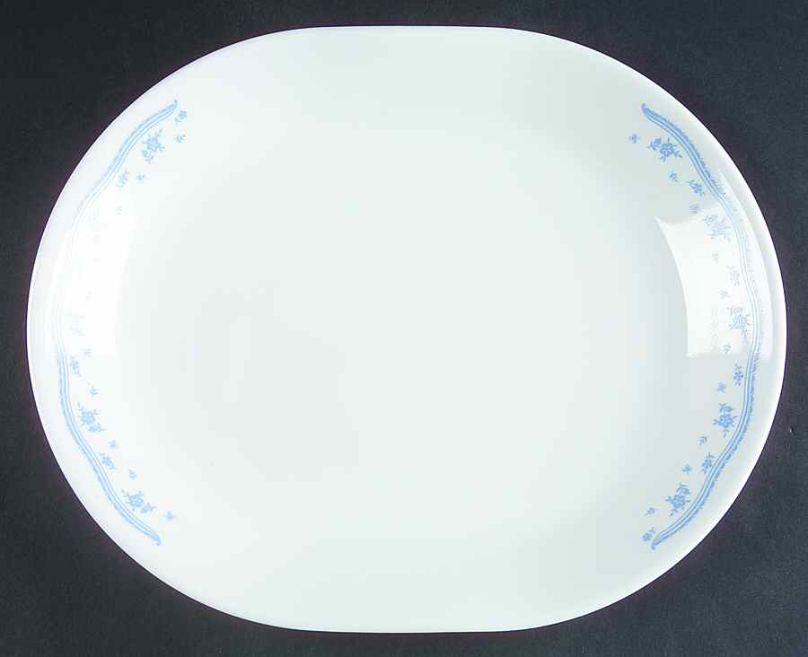 Morning Blue (Corelle) 12" Oval Serving Platter by Corning Corelle-1