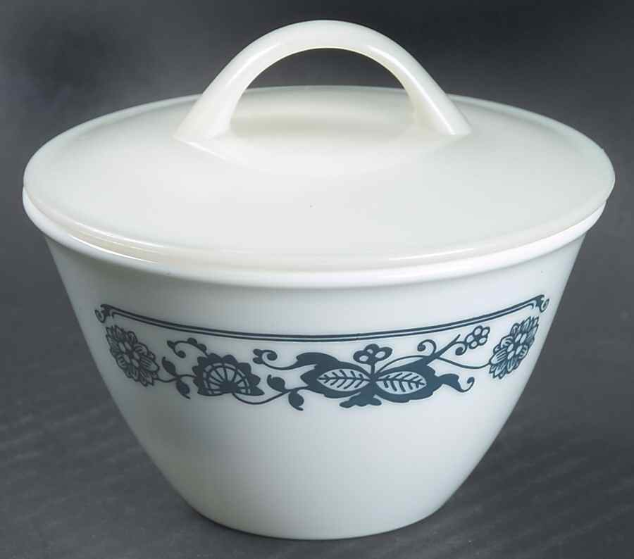 Old Town Blue (Corelle) Sugar Bowl & Lid by Corning Corelle-1