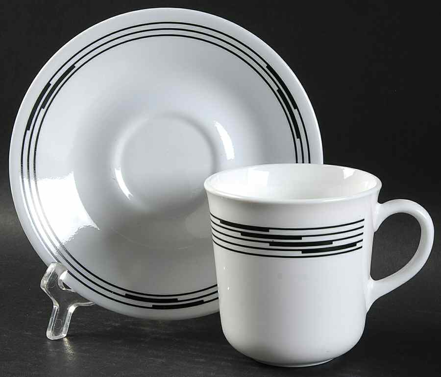 Optic (Corelle) Flat Cup & Saucer Set by Corning Corelle-1