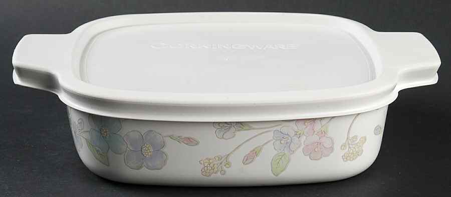Pastel Bouquet (Corelle) 1 Quart Square Casserole with Lid by Corning Corelle-1