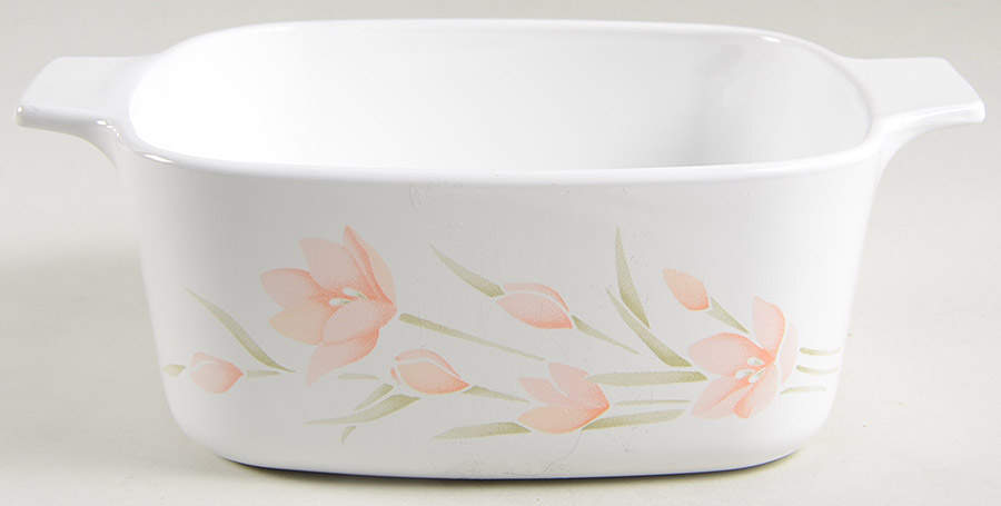 Peach Floral (Corelle) 1.5 Quart Square Casserole No Lid by Corning Corelle-1