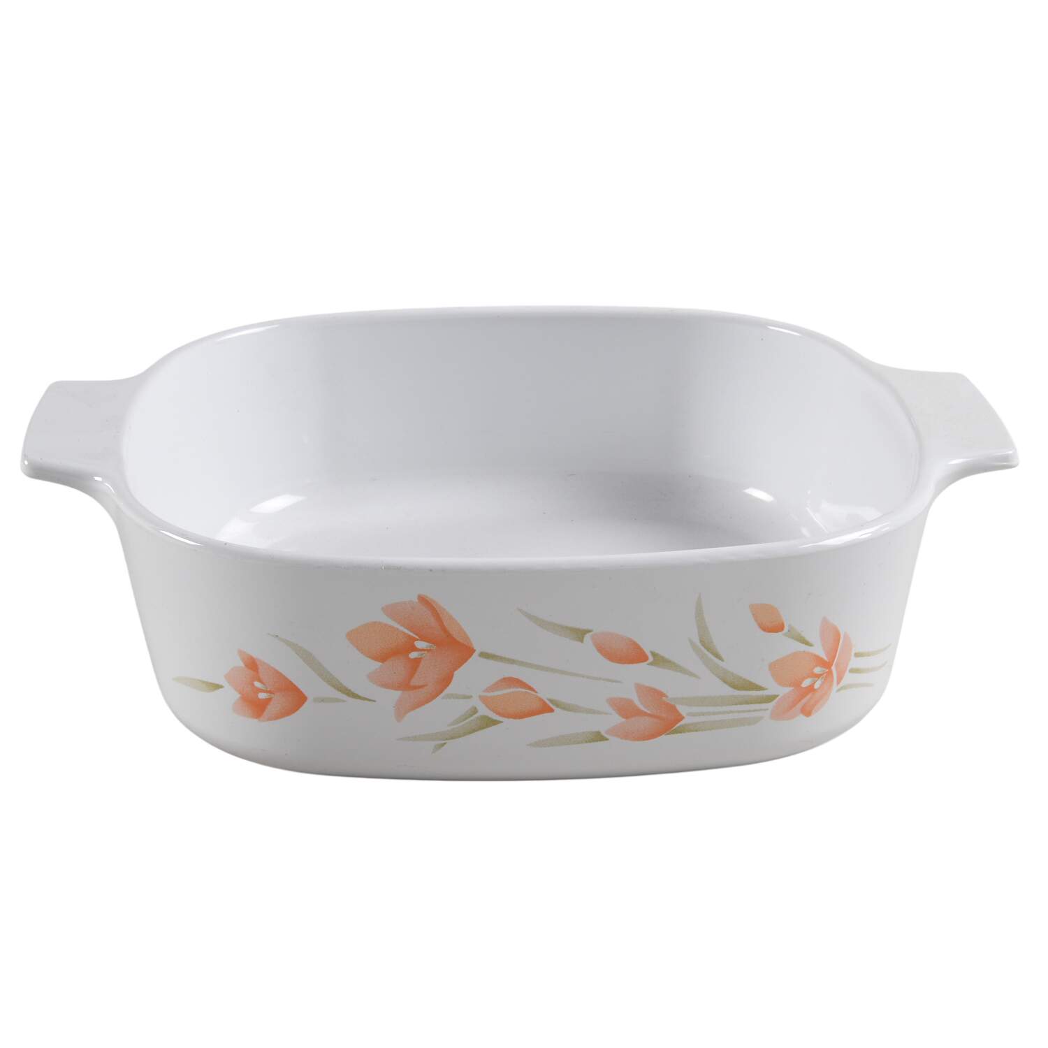 Peach Floral (Corelle) 2 Quart Square Casserole No Lid by Corning Corelle-1