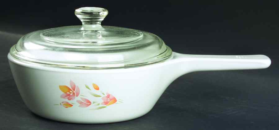 Peach Floral (Corelle) 1 Pint Menuette Pan with Lid by Corning Corelle-1