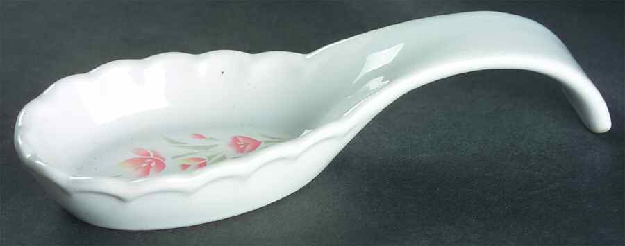 Peach Floral (Corelle) Spoon Rest/Holder (Holds 1 Spoon) by Corning Corelle-1