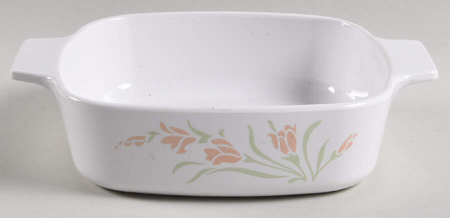 Peach Garland (Corelle) 1 Quart Square Casserole No Lid by Corning Corelle-1