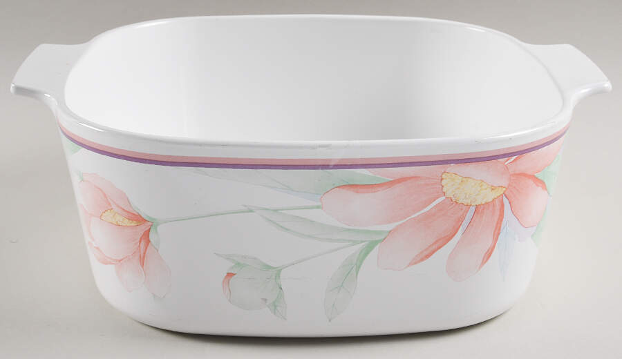Peony 5 Quart Square Casserole No Lid by Corning Corelle-1