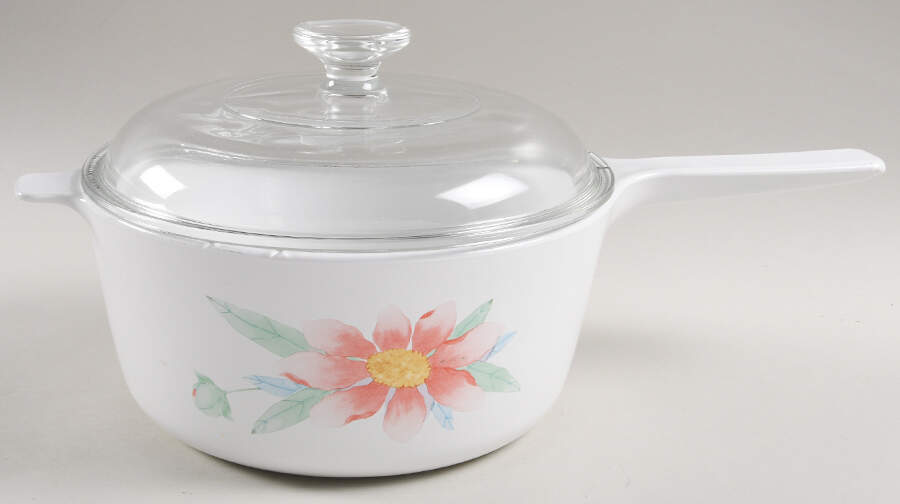 Peony 2.5 Quart Saucepan with Lid by Corning Corelle-1