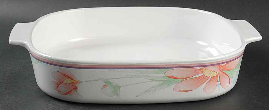 Peony 2.5 Quart Square Casserole No Lid by Corning Corelle-1