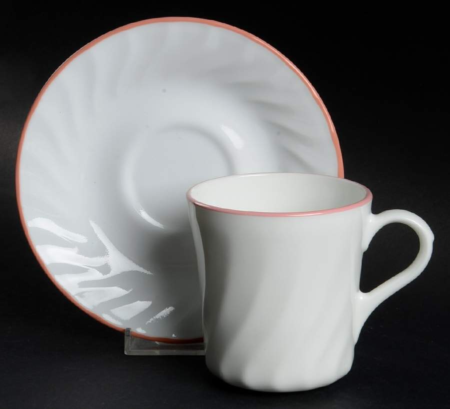 Peony Flat Cup & Saucer Set by Corning Corelle-1