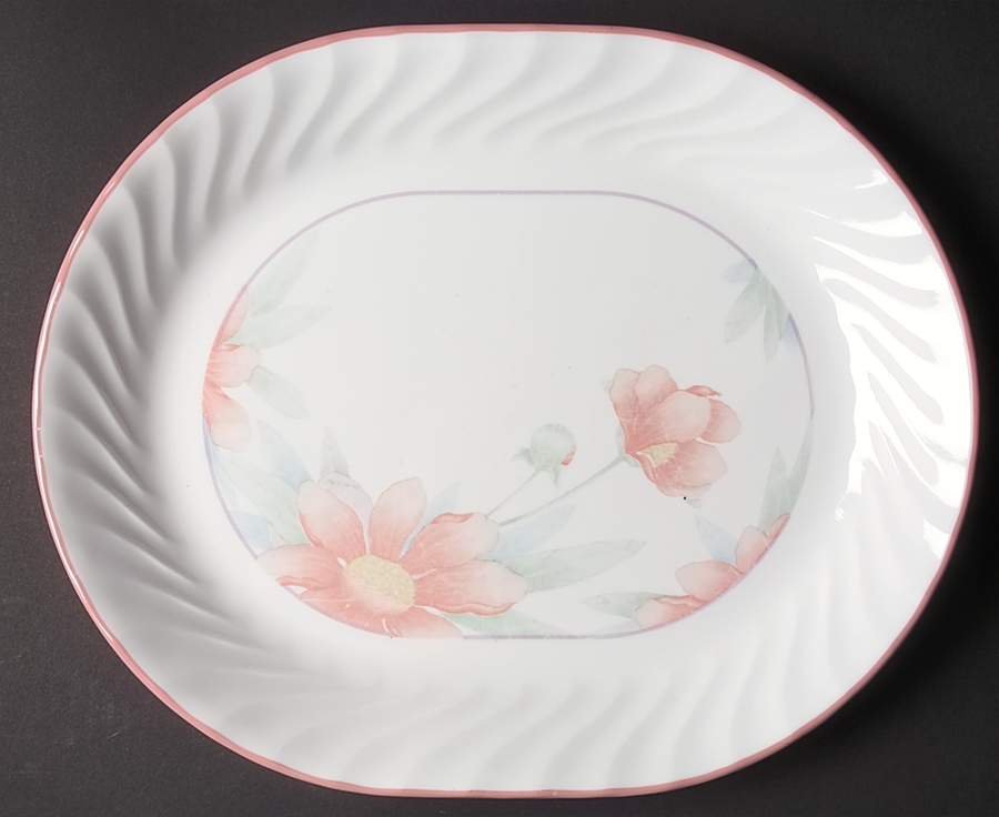 Peony 12" Oval Serving Platter by Corning Corelle-1