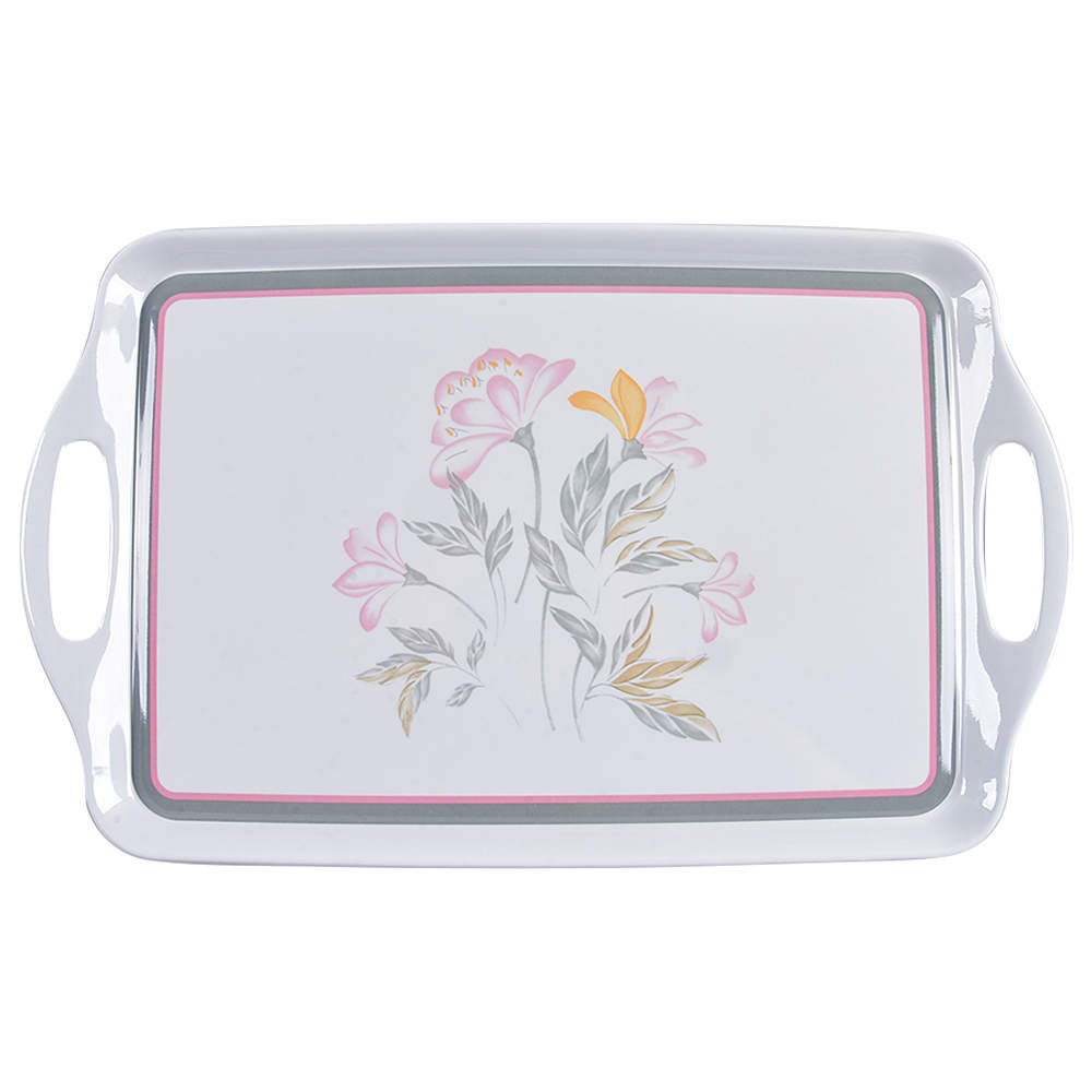 Pink Trio (Corelle) Handled Melamine Tray by Corning Corelle-1
