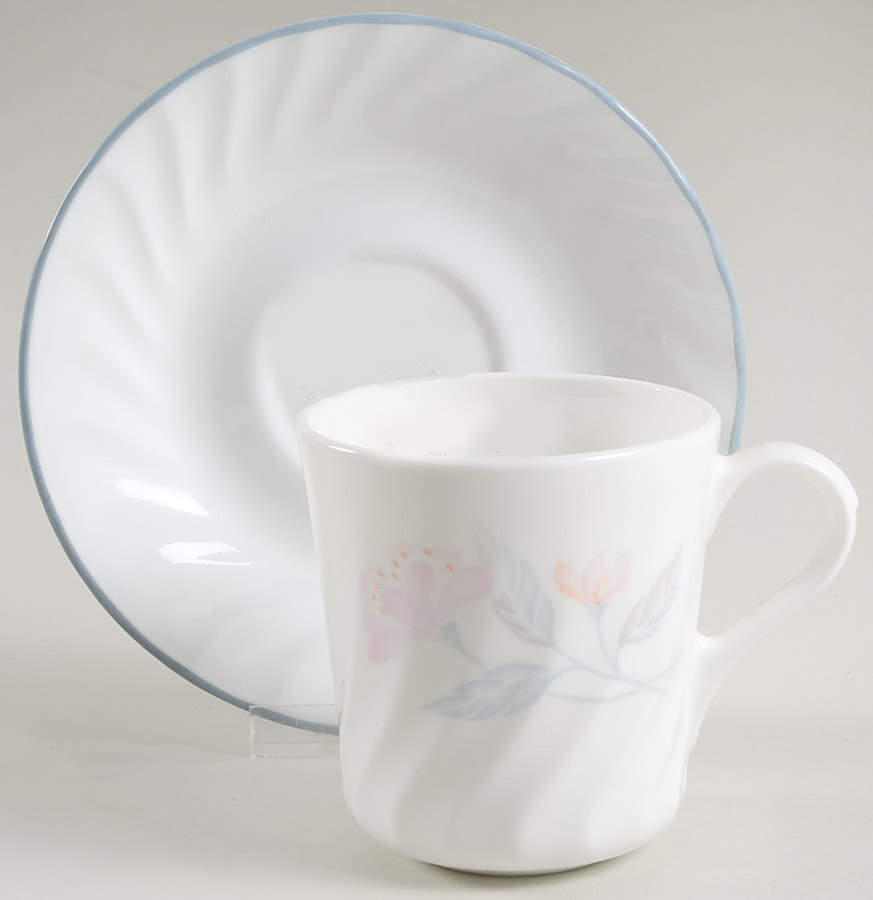 Pink Trio (Corelle) Mug/Cup & Saucer Set by Corning Corelle-1