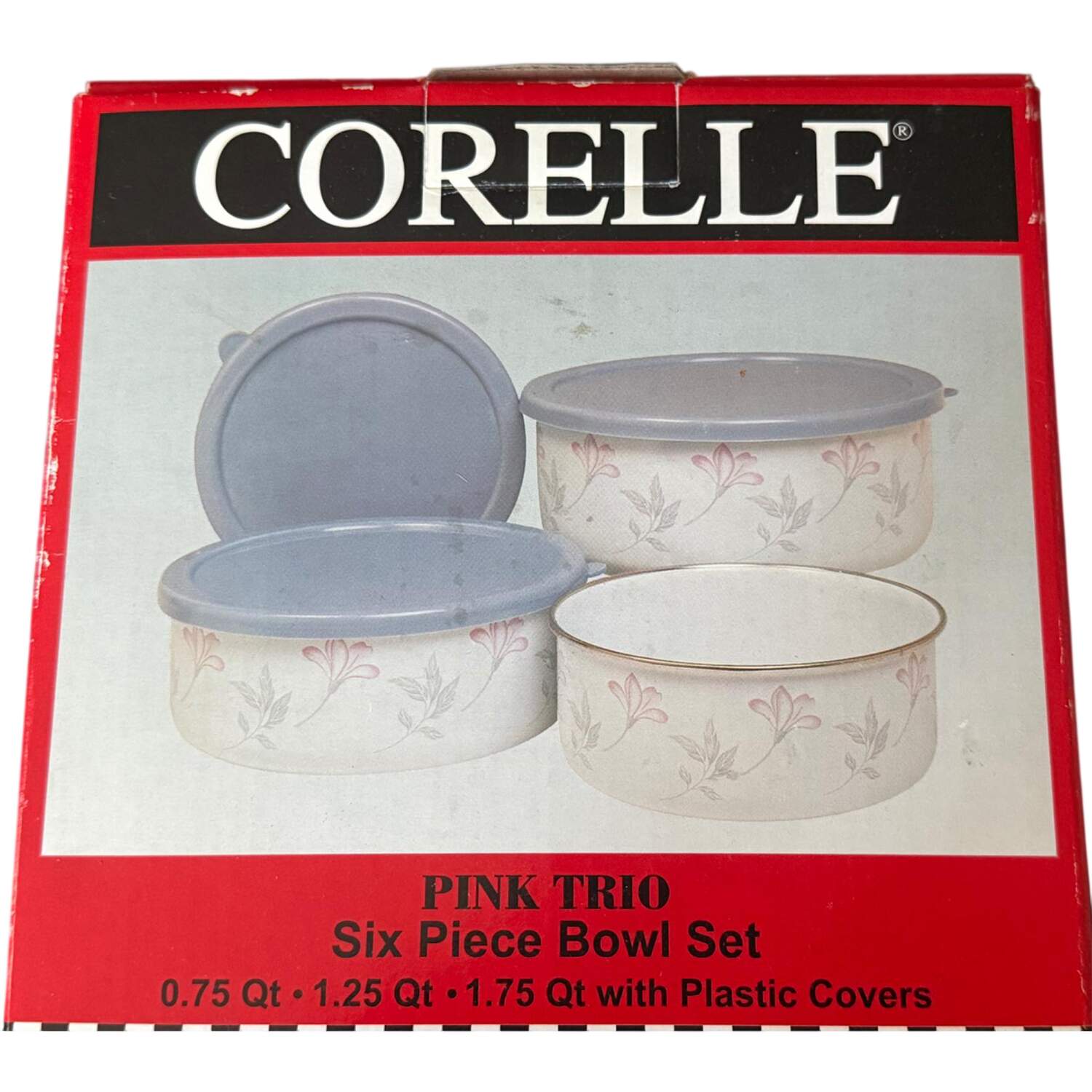 Pink Trio (Corelle) 5 3/4" Metal Bowl & Plastic Lid by Corning Corelle-1
