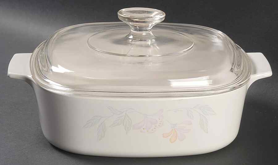 Pink Trio (Corelle) 2 Quart Square Casserole with Lid by Corning Corelle-1