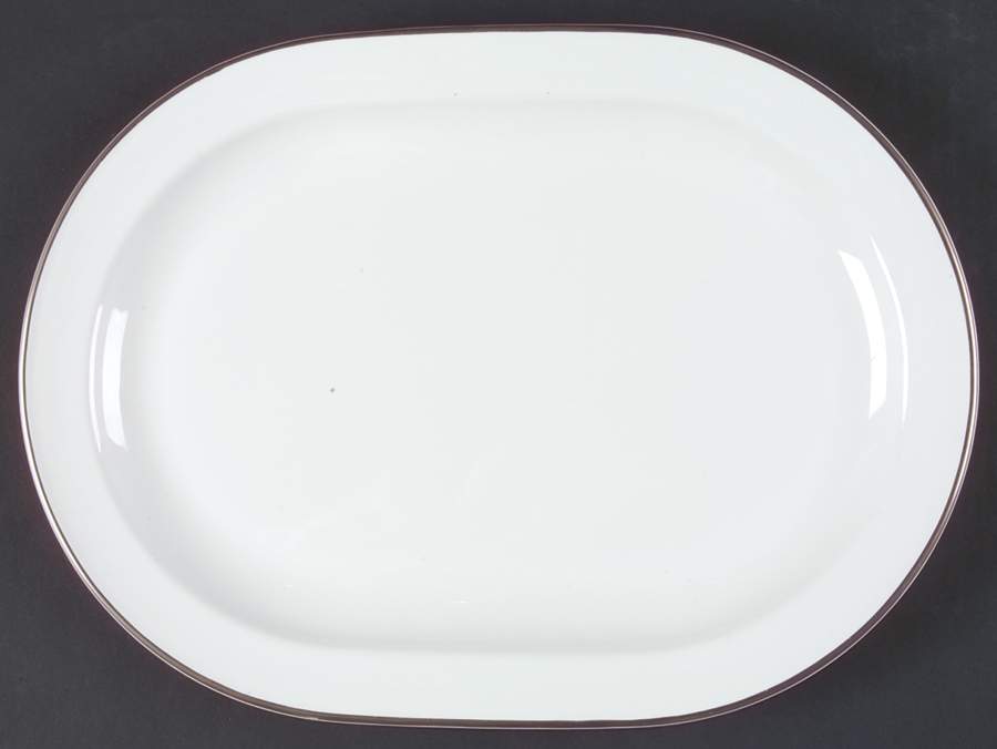 Platinum Edge (Centure, Rim) 12" Oval Serving Platter by Corning Corelle-1