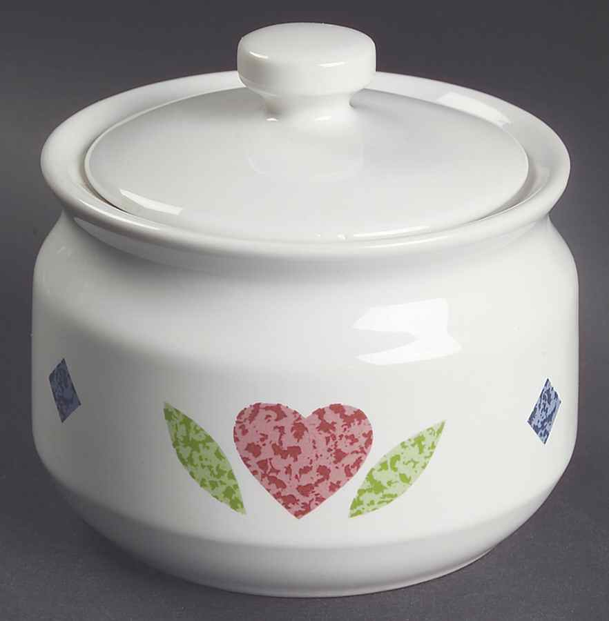 Quilt (Corelle) Sugar Bowl & Lid by Corning Corelle-1