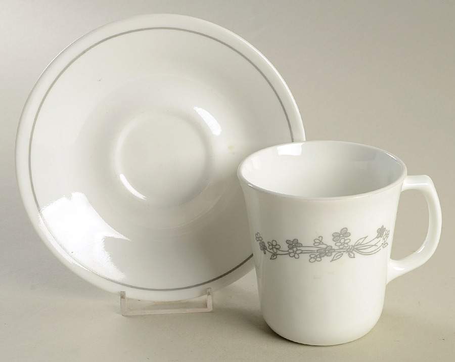 Ribbon Bouquet (Corelle) Mug/Cup & Saucer Set by Corning Corelle-1