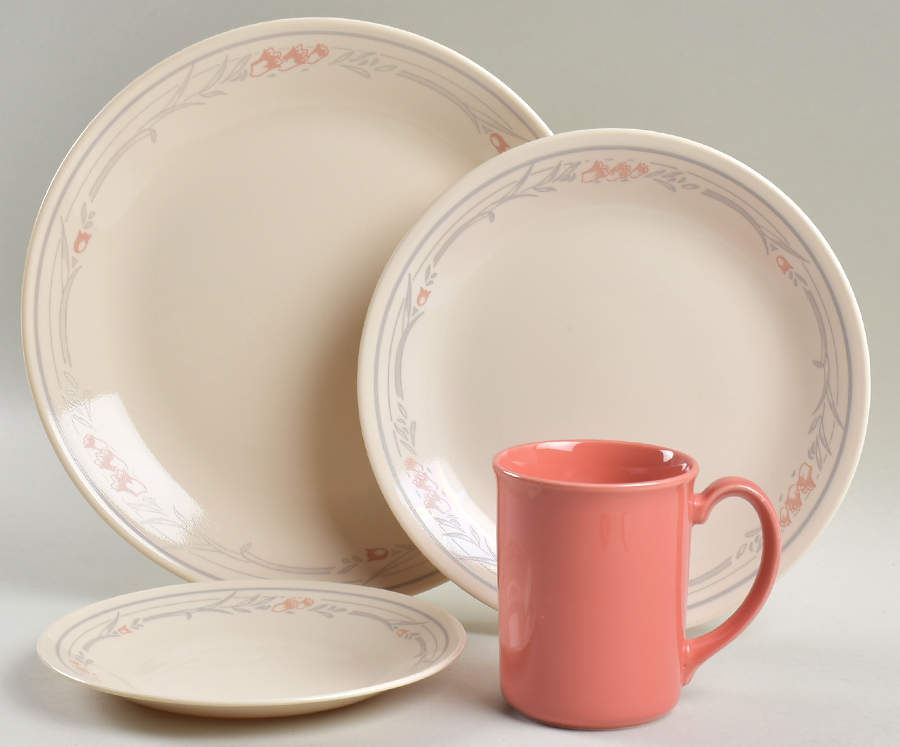 Rose 4 Piece Place Setting by Corning Corelle-1