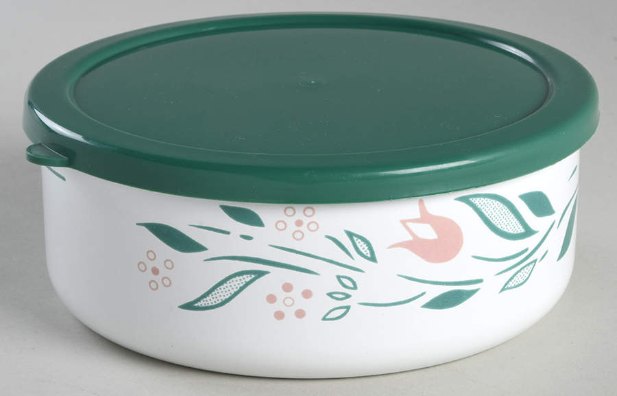 Rosemarie (Corelle) 6 5/8" Metal Bowl with Plastic Lid by Corning Corelle-1