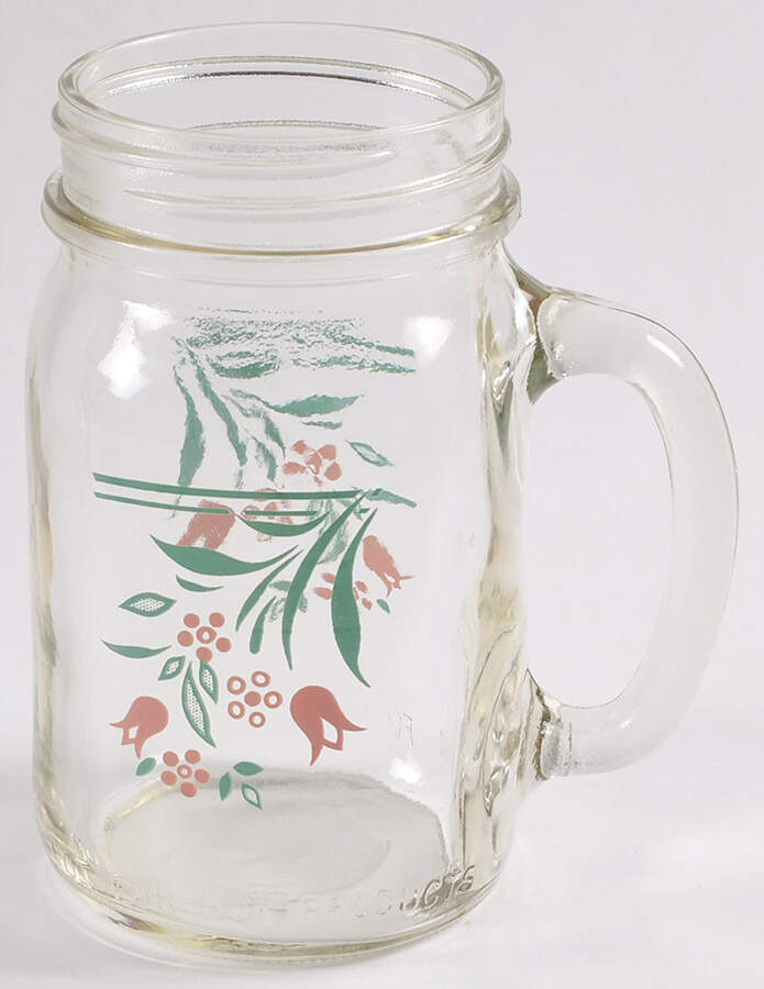 Rosemarie (Corelle) Glass Mason Jar Mug No Lid by Corning Corelle-1