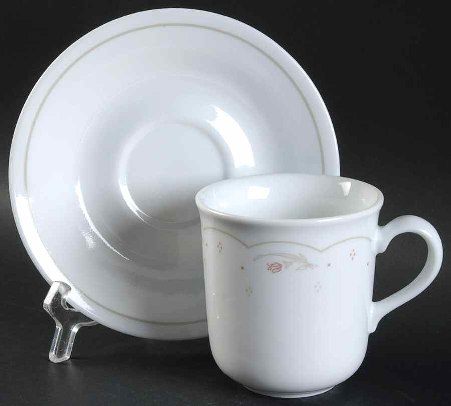 Rose Trellis (Corelle) Flat Cup & Saucer Set by Corning Corelle-1