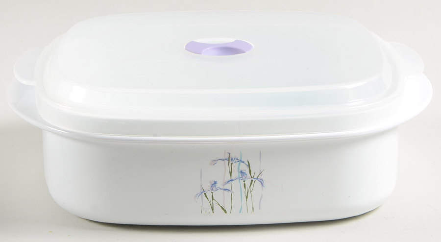 Shadow Iris (Corelle) 28 Oz Square Plastic Microwave Bowl w/Vent Lid by Corning Corelle-1