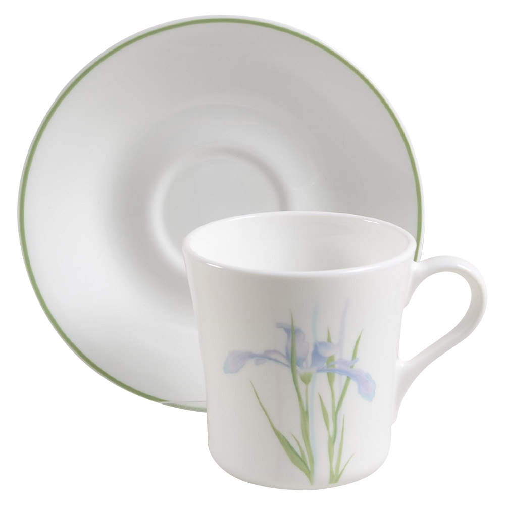 Shadow Iris (Corelle) Mug/Cup & Saucer Set by Corning Corelle-1