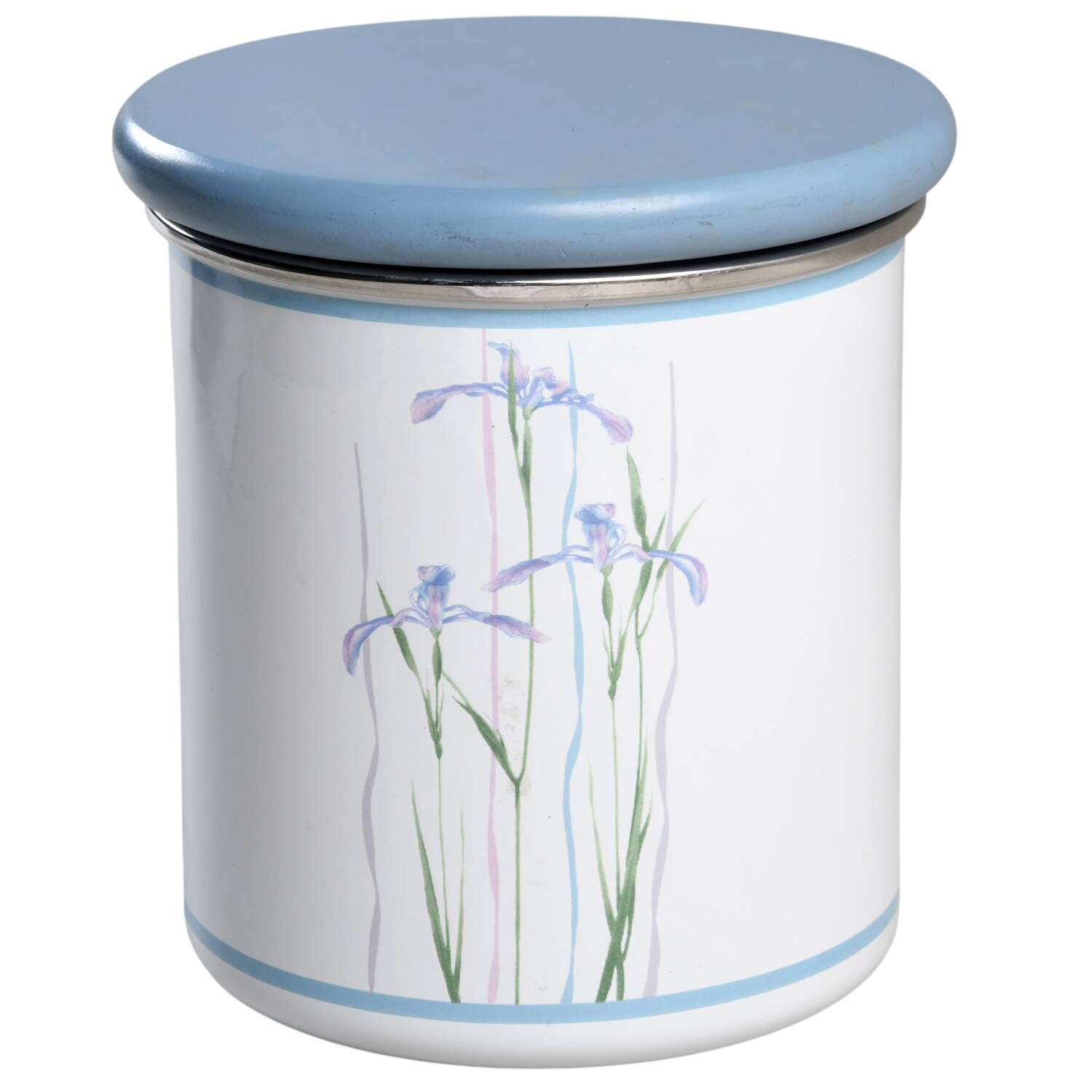Shadow Iris (Corelle) Small Metal Canister & Wood Lid by Corning Corelle-1