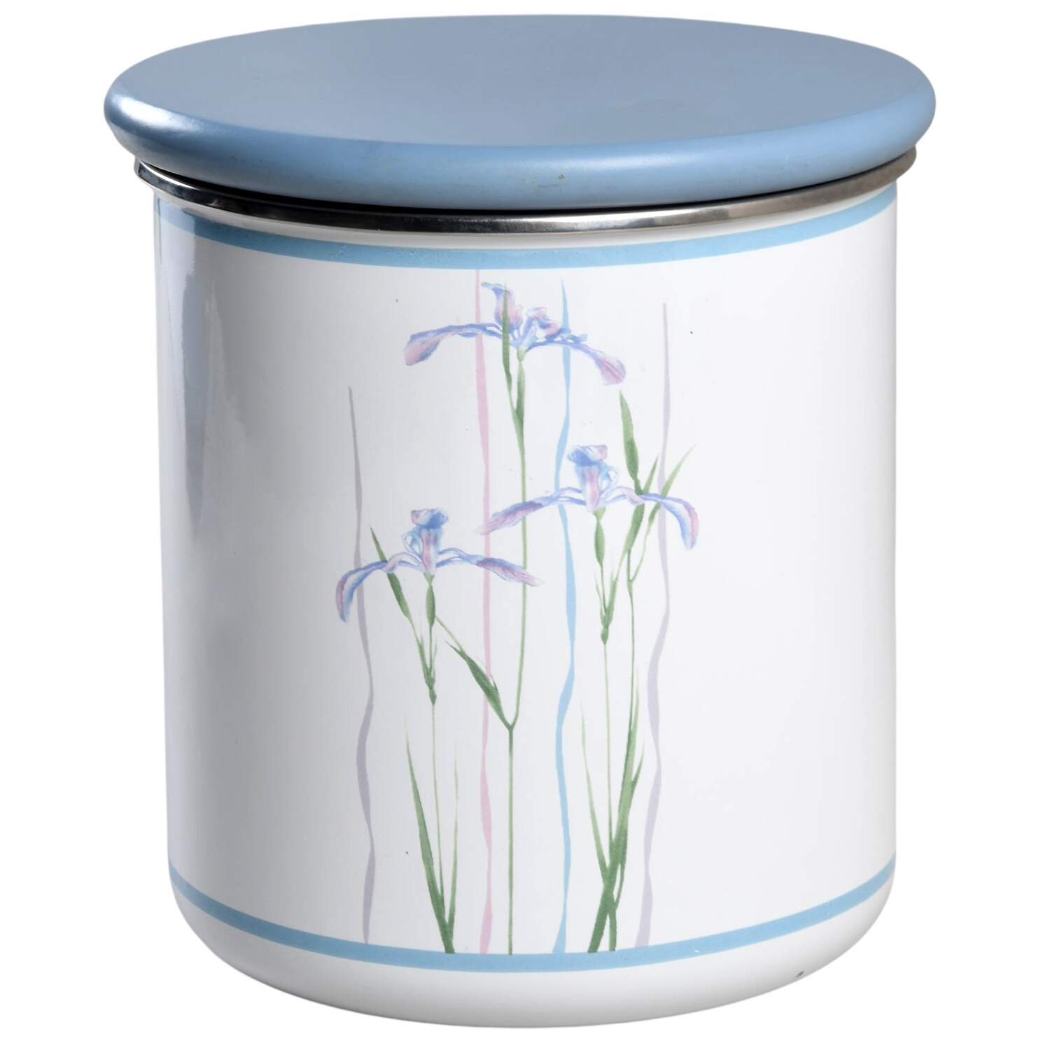 Shadow Iris (Corelle) Medium Metal Canister & Wood Lid by Corning Corelle-1