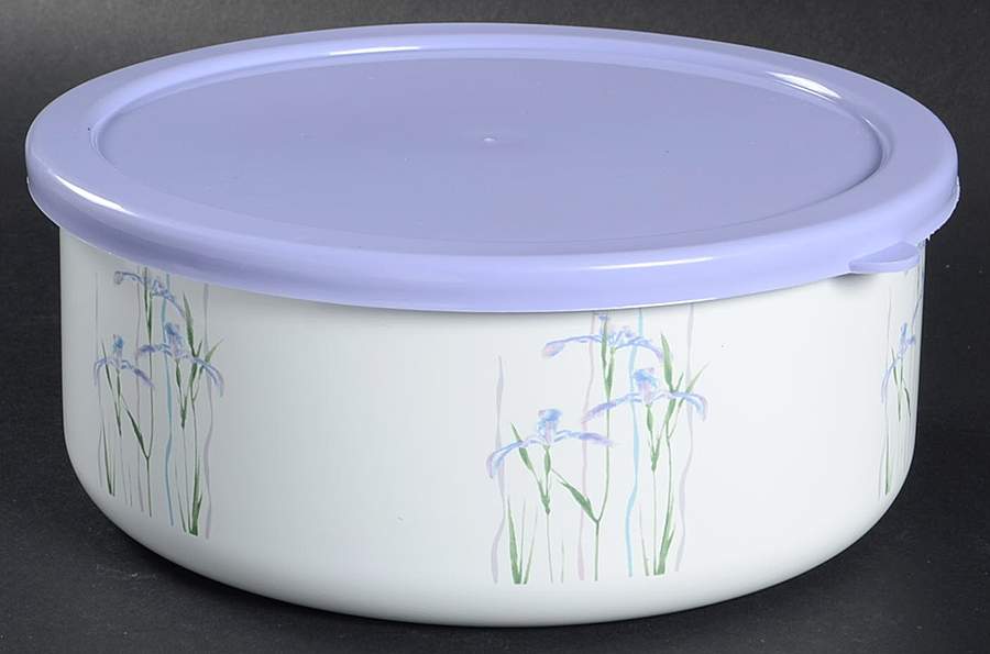 Shadow Iris (Corelle) 71/4" Metal Bowl W/Plastic Lid by Corning Corelle-1