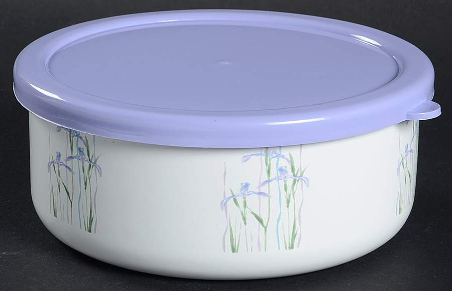 Shadow Iris (Corelle) 5 3/4" Metal Bowl & Plastic Lid by Corning Corelle-1